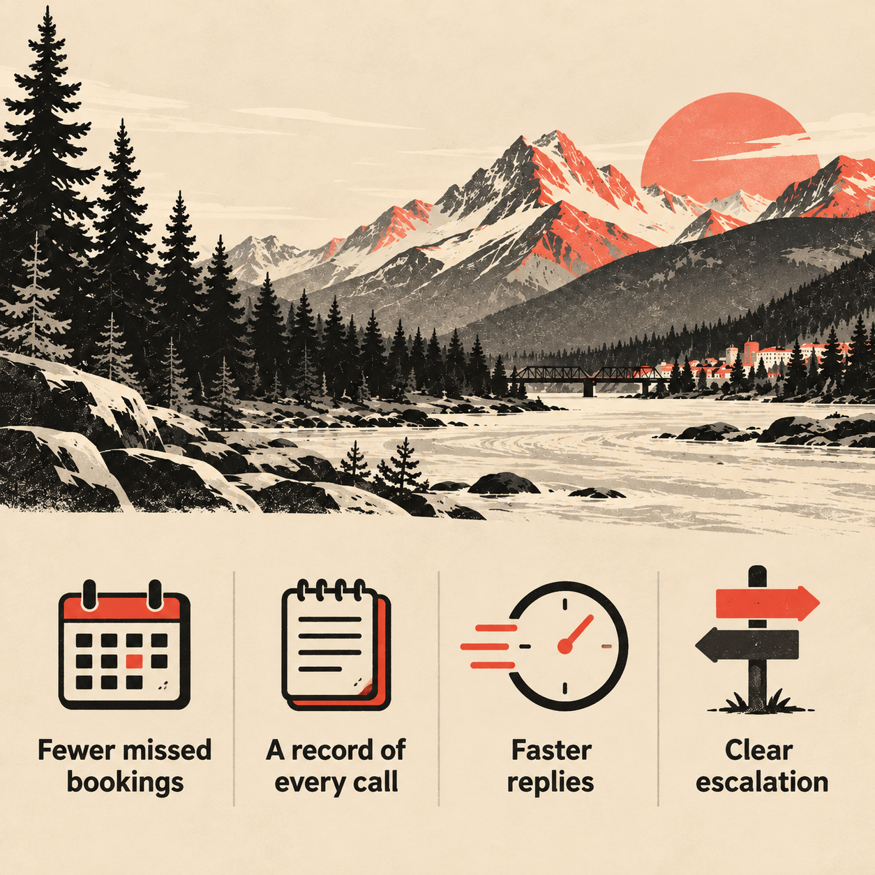 Benefits of an AI receptionist for a Golden outdoor business: fewer missed bookings, call records, faster replies and clear escalation