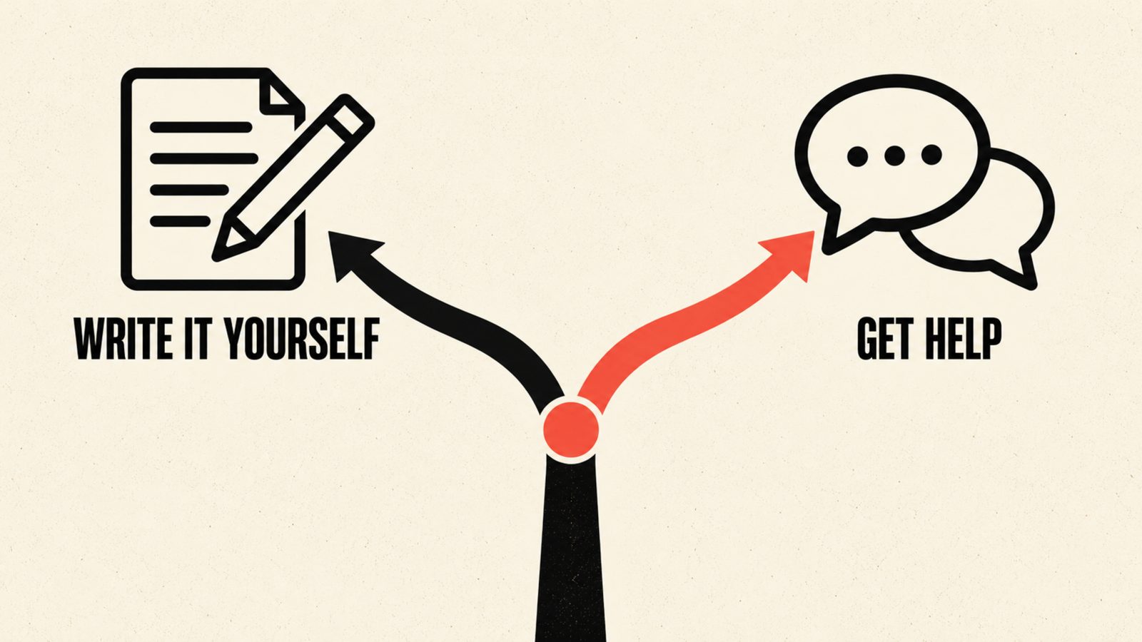 Decision path between writing website copy yourself and hiring help