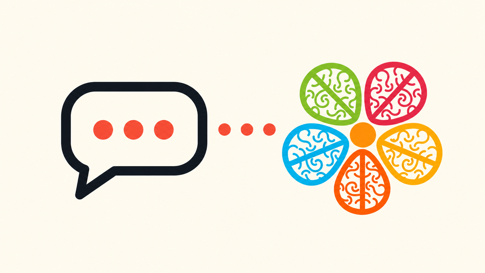 Chat bubble connected to the Underdog Creative Solutions logo