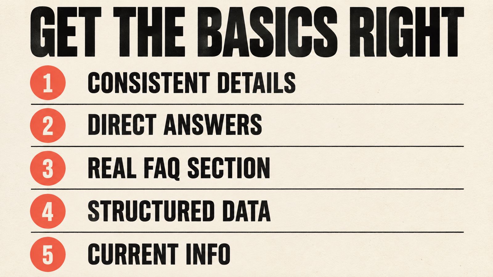 Checklist of what a website needs so AI tools can read it well