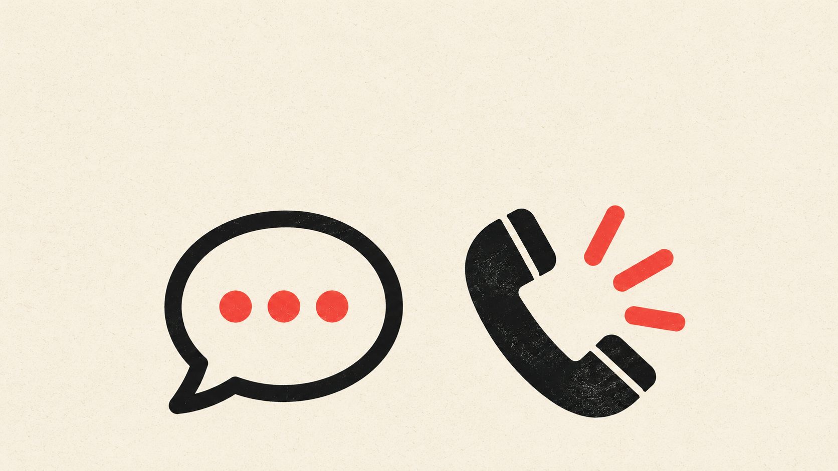 Chat bubble and ringing phone
